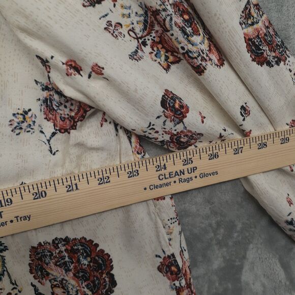 Maurices Women Top 1X White Floral Boho Peasant Blouse Lace 3/4 Sleeve V Neck - Picture 3 of 7